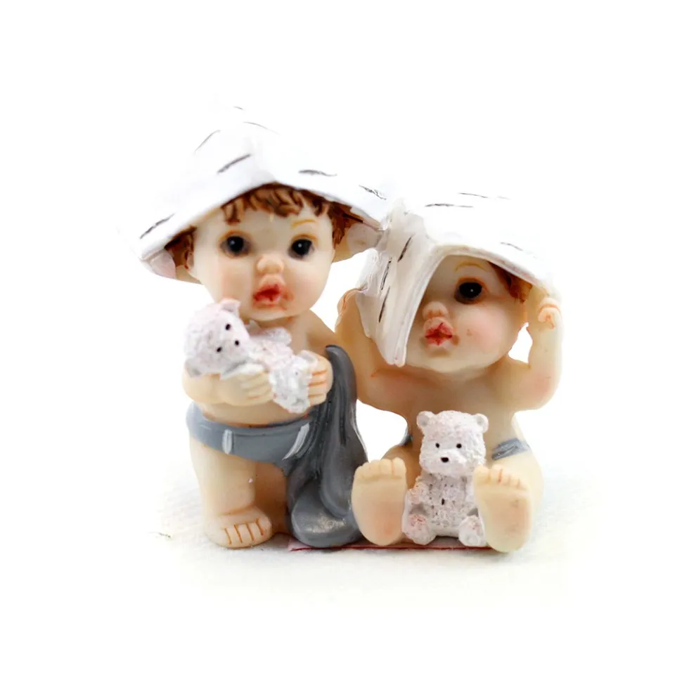 FIGURINE RÉSINE JUMEAUX CHAPEAU BÂTEAU 5.1CM