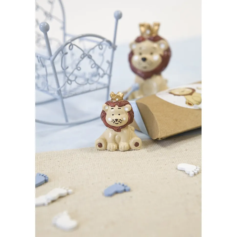 3 FIGURINES RÉSINE LION COURONNÉ 3.5X2.3CM