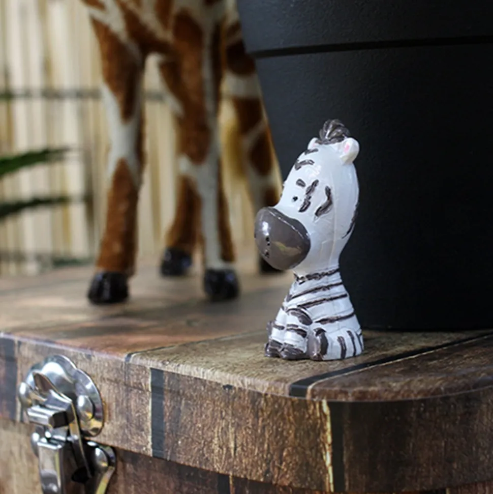FIGURINE ZÈBRE RÉSINE AFRIQUE JUNGLE 5X2.5X4CM