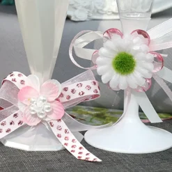 100 FLEURS PÂQUERETTES SANS TIGE TISSU 3CM BLANC