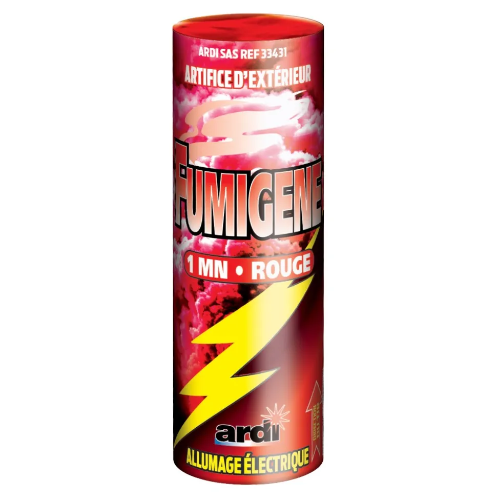FUMIGÈNE ALLUMAGE ÉLECTRIQUE 1 MINUTE ROUGE - T1