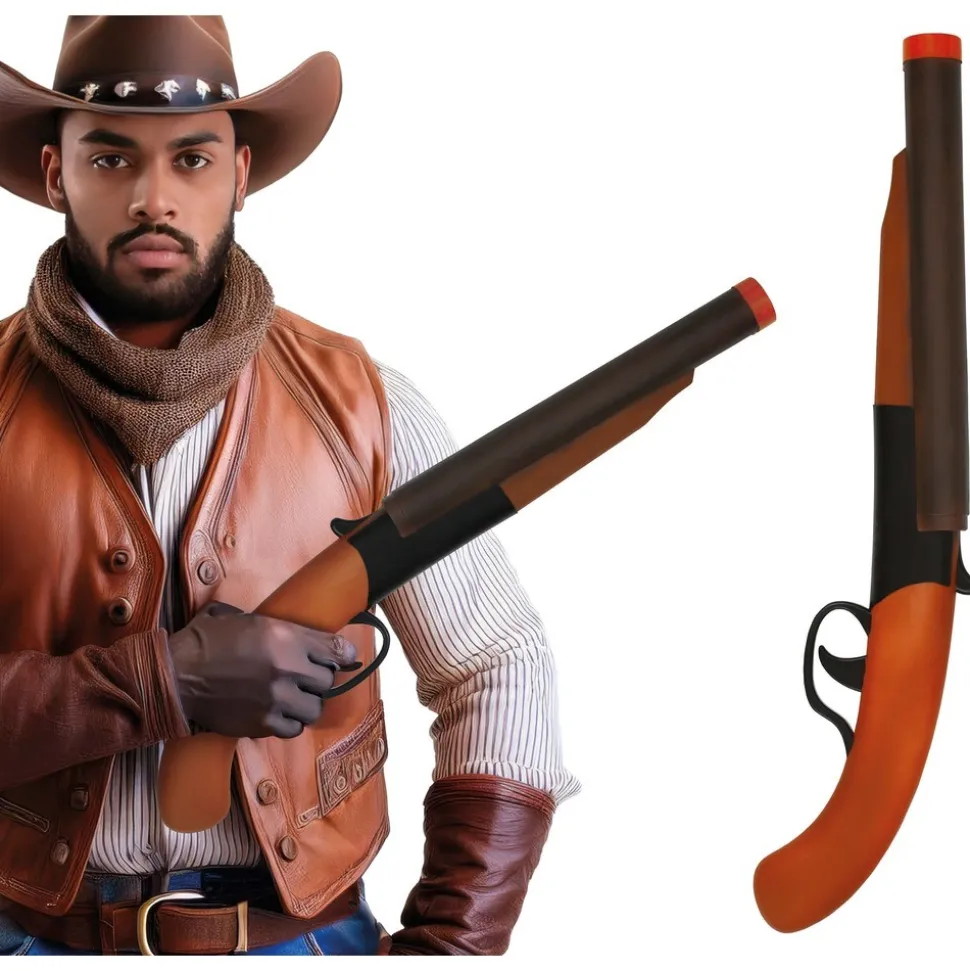 FUSIL À RECOIL FACTICE WESTERN COWBOY 50CM BRUN