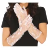 GANTS LONGS DENTELLE ADULTE 38CM BLANC
