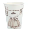 6 GOBELETS CARTON BABY LITTLE TEDDY 27CL IVOIRE