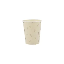 8 GOBELETS CARTON BRANCHE LAURIER OR 25CL LIN