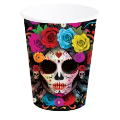 6 GOBELETS CARTON CATRINA SQUELETTE 24CL NOIR