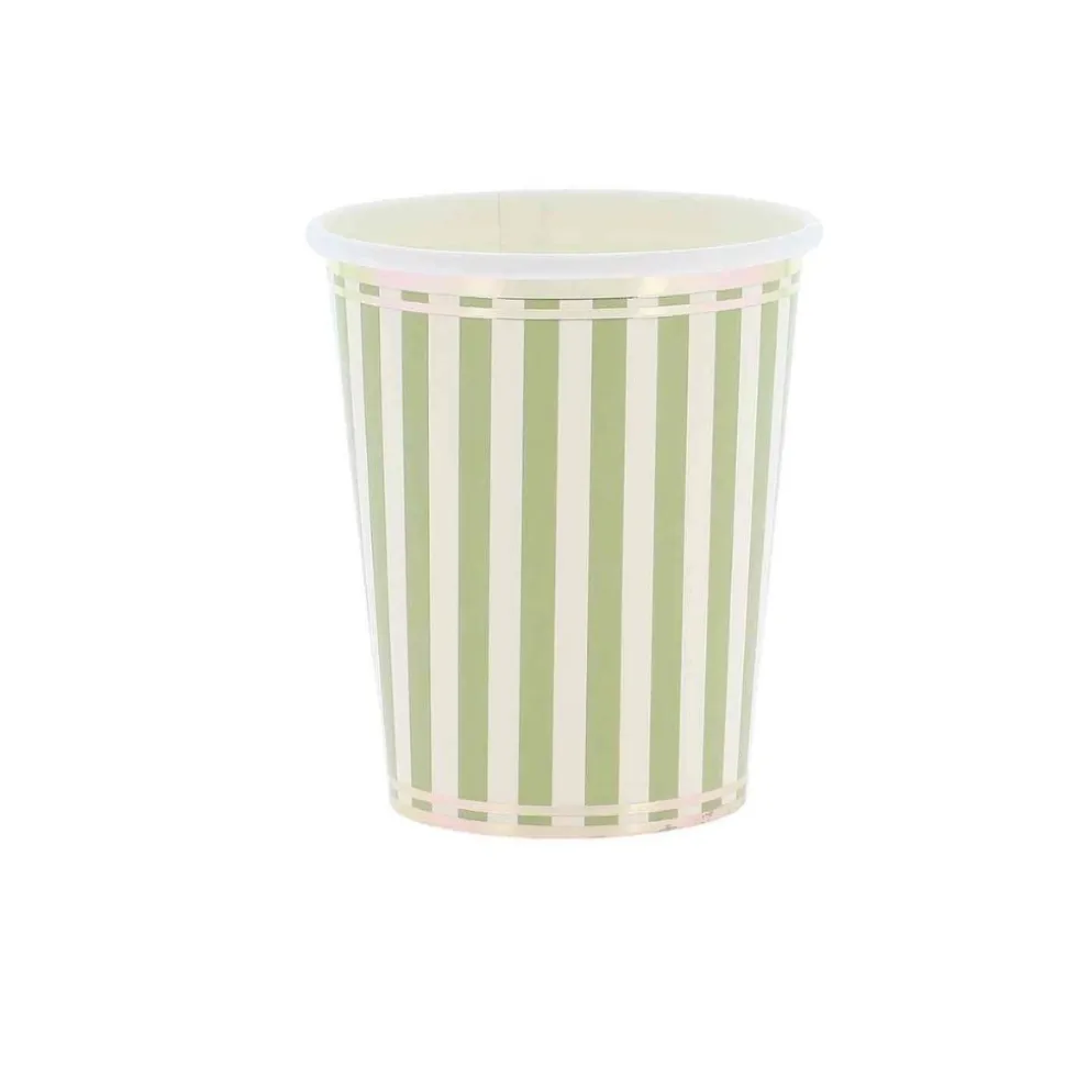8 GOBELETS CARTON JARDIN FRANÇAISE 255ML CRÈME