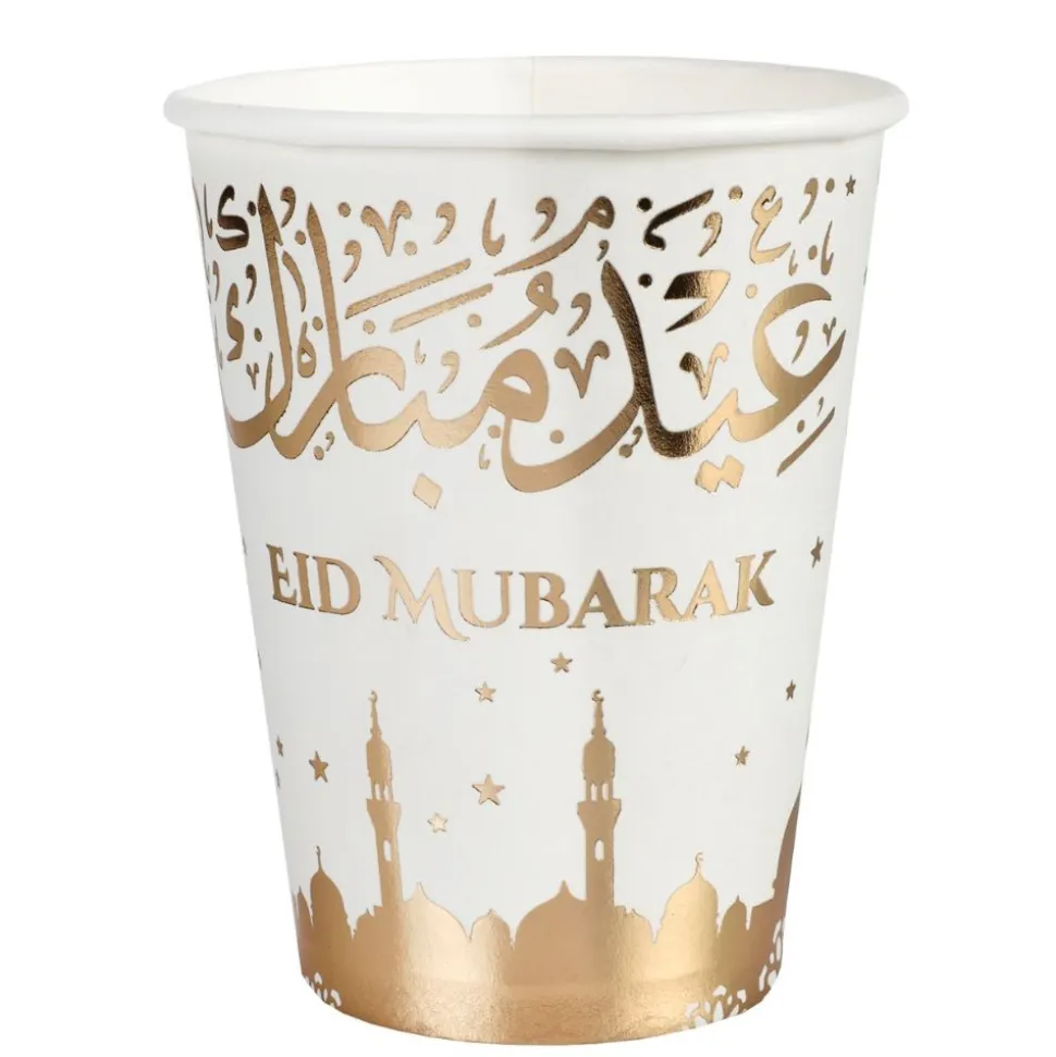 10 GOBELETS CARTON RELIGION EID MUBARAK 27CL OR