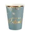 6 GOBELETS CARTON RETRAITE DORÉE 27CL VERT CÉLADON
