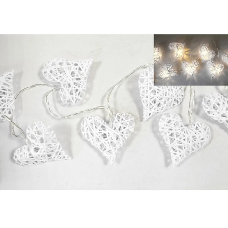 GUIRLANDE CUR ROTIN 10 LED 165CM BLANC