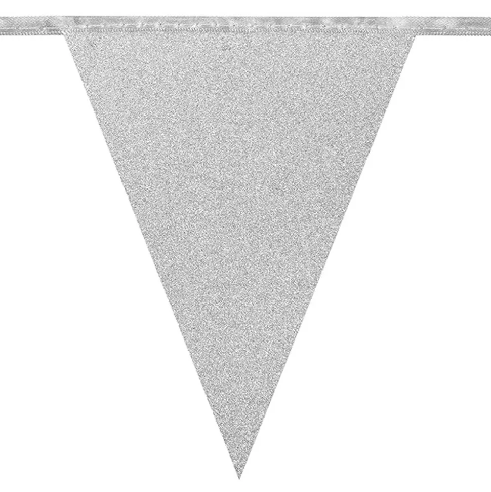 GUIRLANDE FANIONS CARTON 6M ARGENT PAILLETÉ
