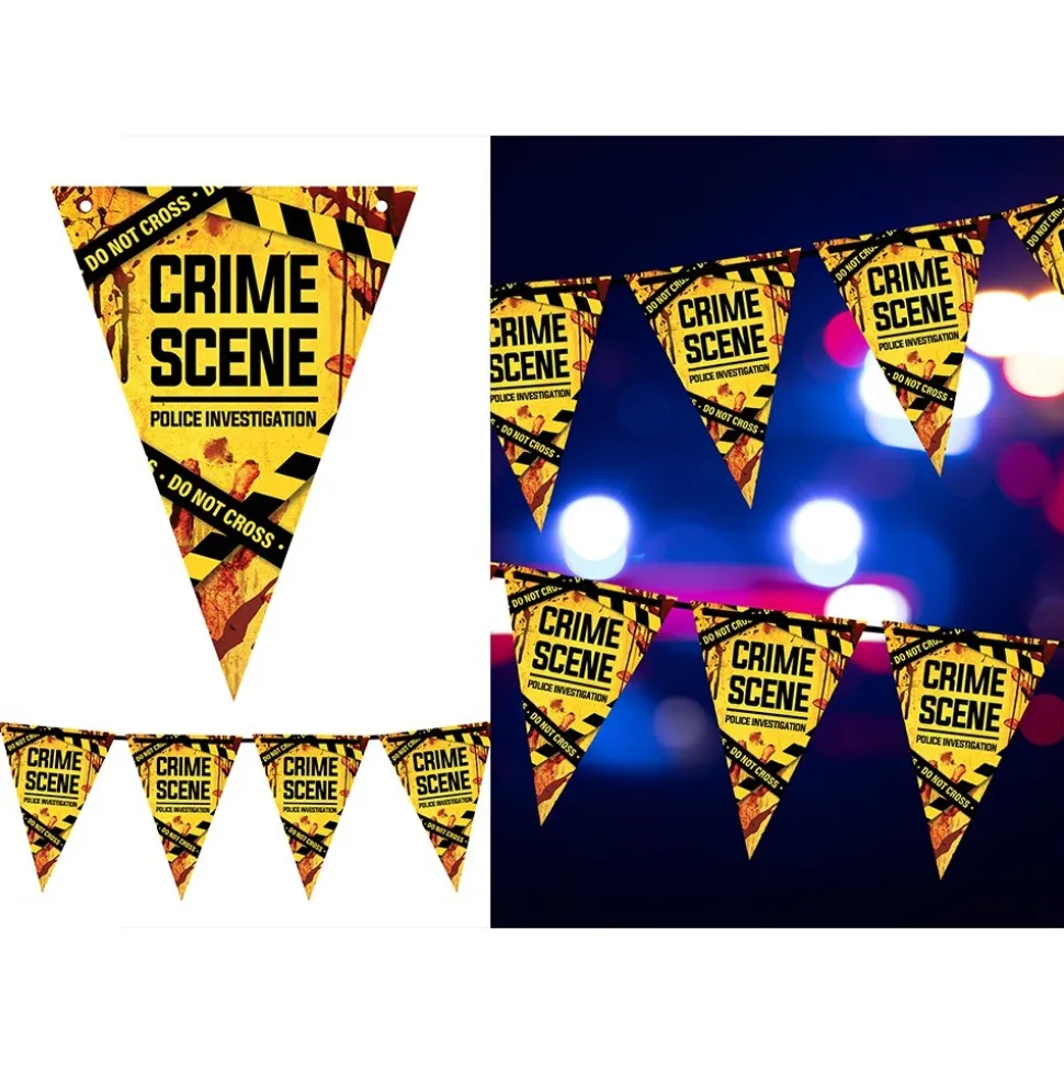 GUIRLANDE FANIONS SCÈNE CRIME POLICE 3M JAUNE