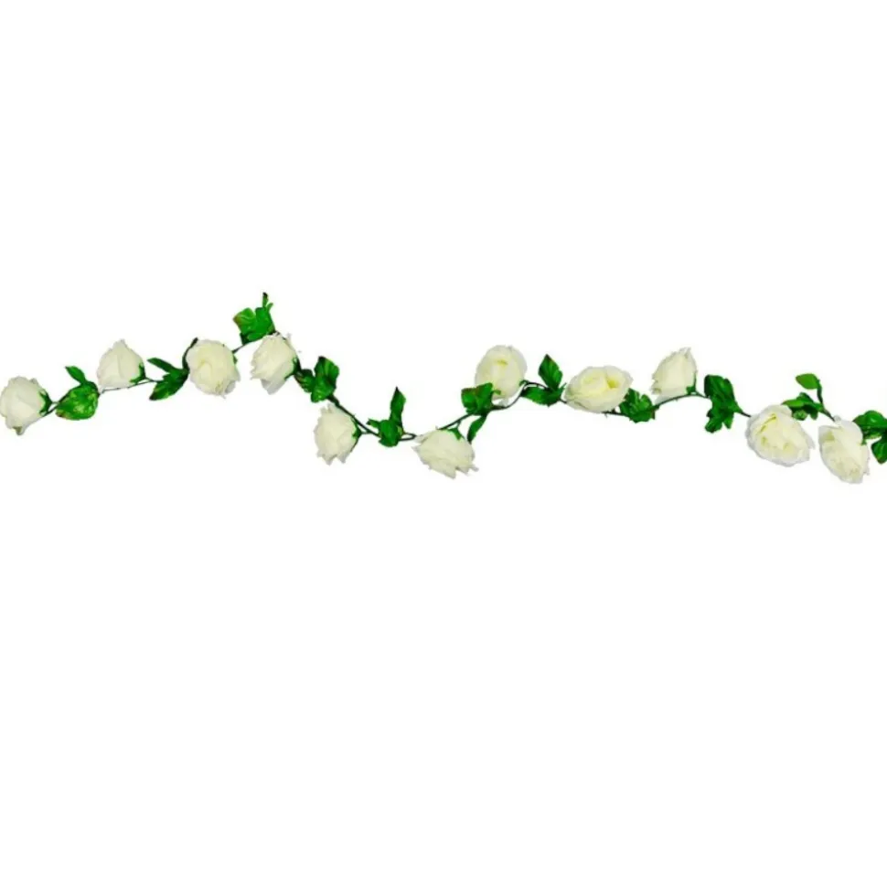 GUIRLANDE FLEURS ROSIER ARTIFICIEL 220CM BLANC