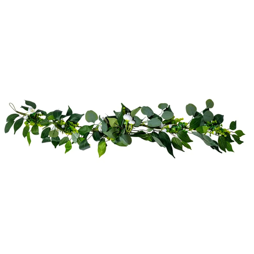 GUIRLANDE PIVOINES LAURIER EUCALYPTUS 1.4M