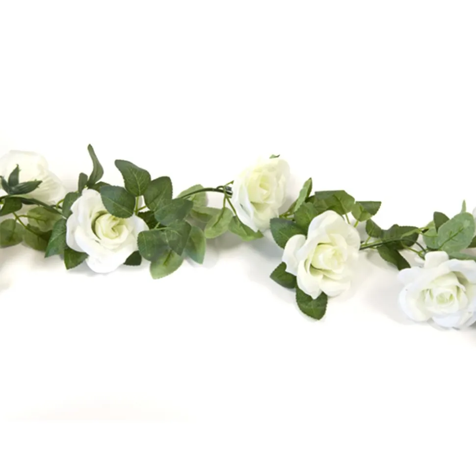 GUIRLANDE ROSES ARTIFICIELLES 1.50M BLANC