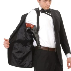 HOLSTER D'ÉPAULE IMITATION CUIR 10X20CM NOIR