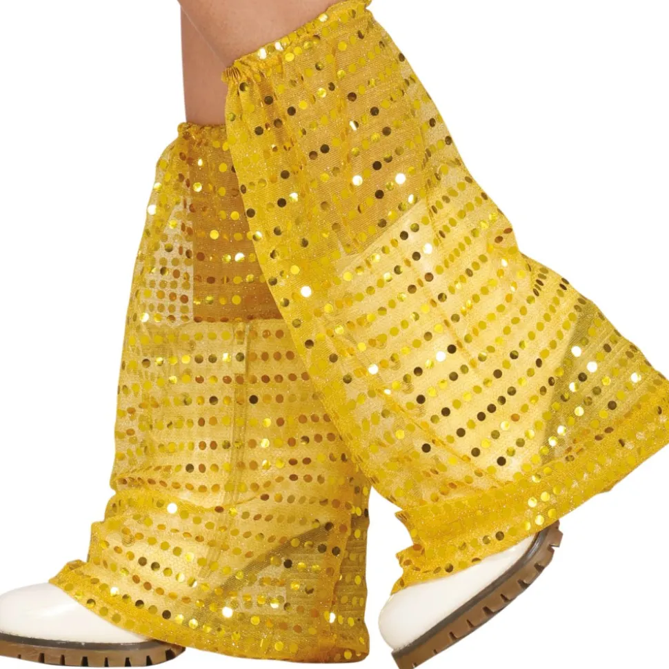 JAMBIÈRES PATTES ÉLÉPHANT À PAILLETTES 40CM OR