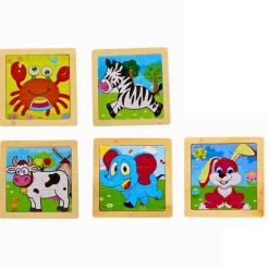 JEU BOIS PUZZLE 11X11CM 9PCES