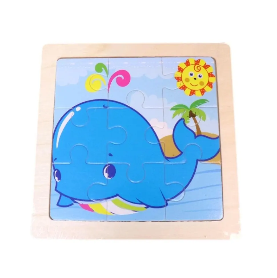 JEU BOIS PUZZLE 11X11CM 9PCES
