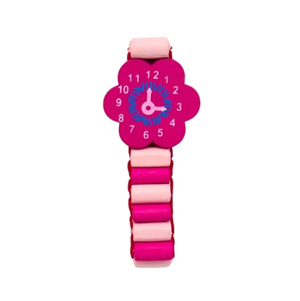 JOUET MONTRE FACTICE BOIS BRACELET ÉLASTIQUE 7CM