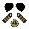 KIT DÉGUISEMENT CAPTAIN LUNETTES BADGE ÉPAULETTES