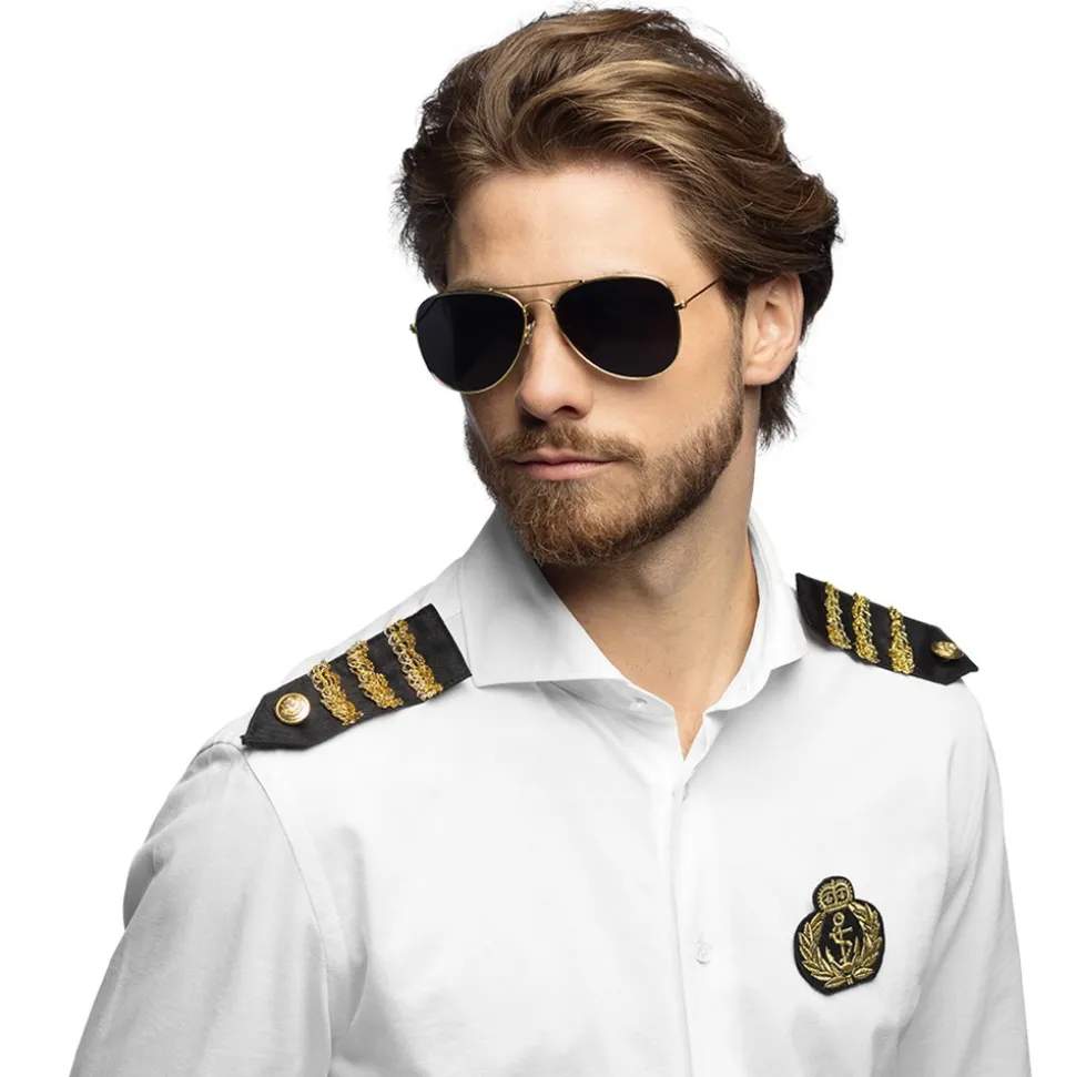 KIT DÉGUISEMENT CAPTAIN LUNETTES BADGE ÉPAULETTES