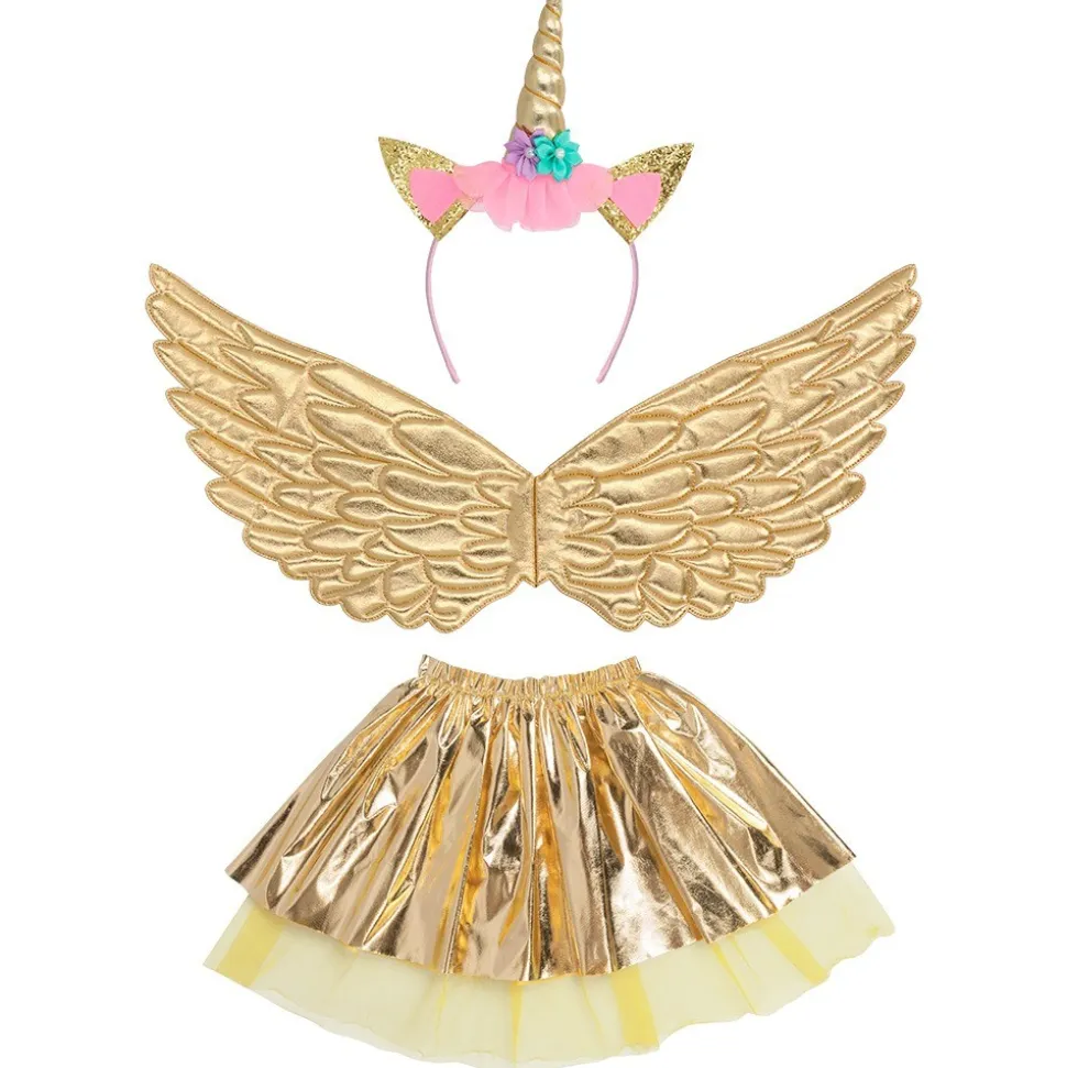 KIT DÉGUISEMENT FÉE LICORNE OR FILLE