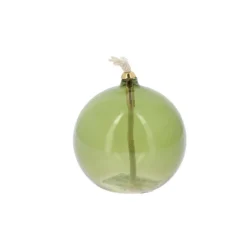 LAMPE À HUILE VERRE MÈCHE 8X8.5CM VERT PISTACHE