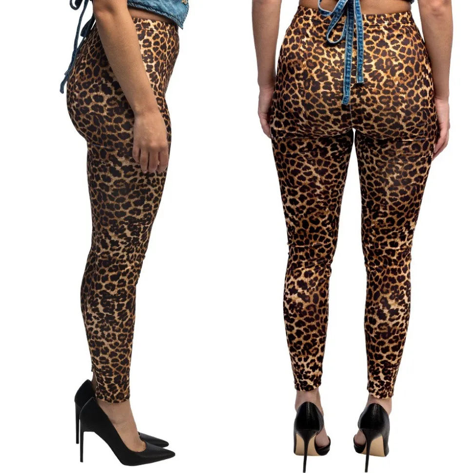 LEGGING STRETCH PEAU LÉOPARD ANIMAL FEMME
