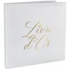 LIVRE D'OR CARTON PETIT CUR OR 20P 24CM BLANC
