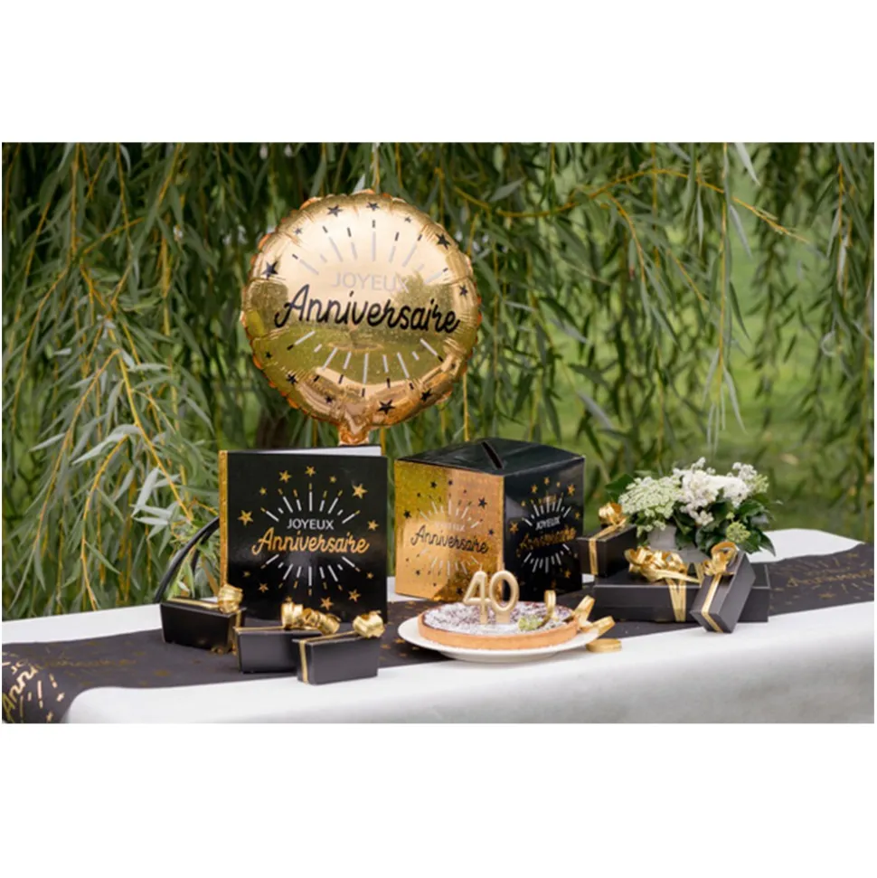 LIVRE D'OR JOYEUX ANNIVERSAIRE HOLO 20P 24CM NOIR