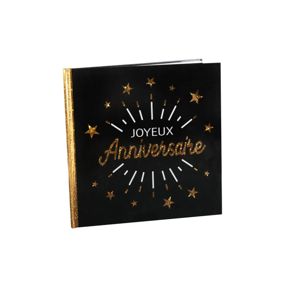 LIVRE D'OR JOYEUX ANNIVERSAIRE HOLO 20P 24CM NOIR
