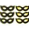 6 LOUPS MASQUE CARTON 19X7.5CM OR NOIR ADULTE
