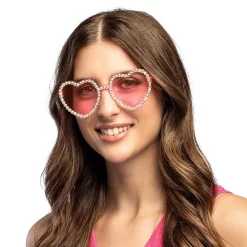 LUNETTES FESTIVES CURS ROSE GLAM STRASS ADULTE