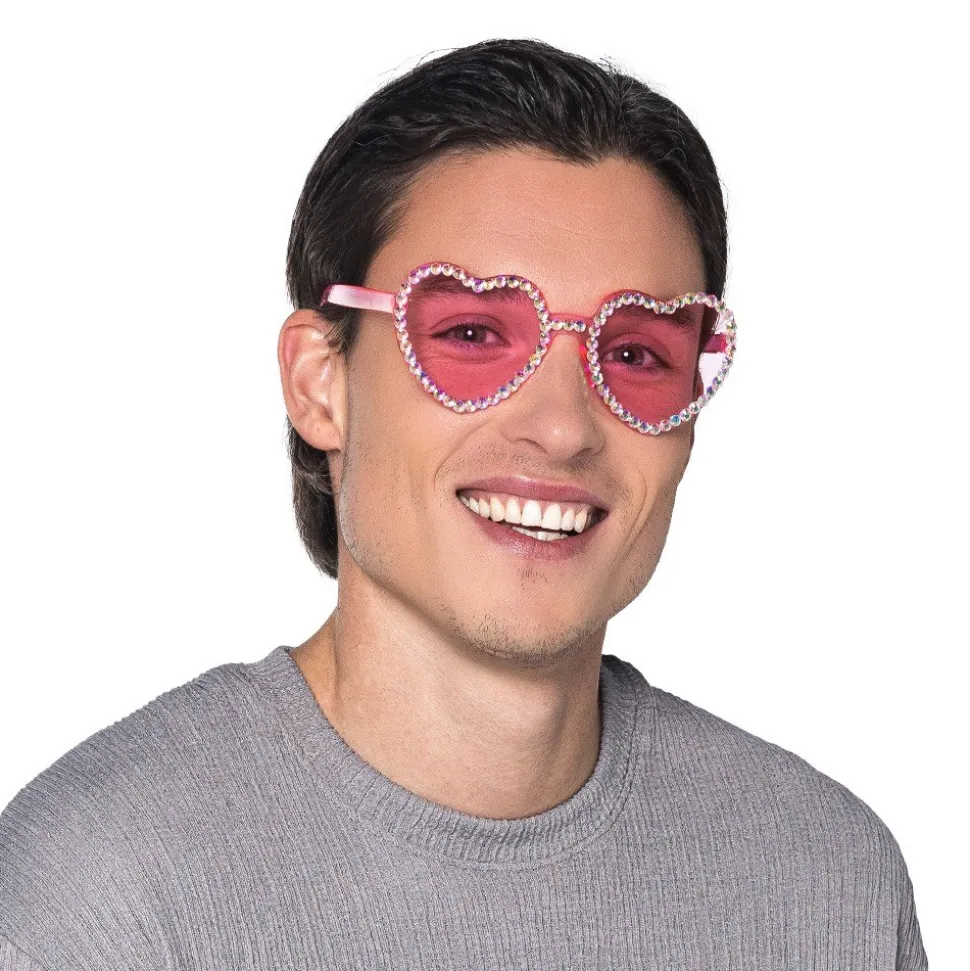 LUNETTES FESTIVES CURS ROSE GLAM STRASS ADULTE
