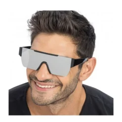 LUNETTES FESTIVES FUTURISTE MIROIR ARGENT ADULTE
