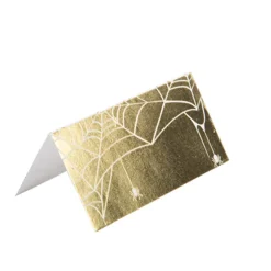 8 MARQUES-PLACES HALLOWEEN BLANCS ET OR 8X4CM