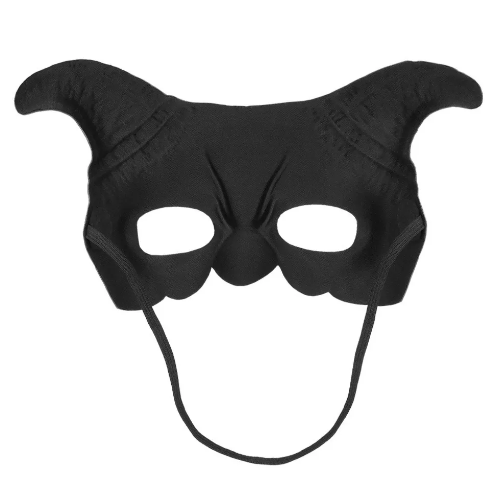 MASQUE DÉMON CORNES GLAMOUR ROUGE MÉTAL ADULTE