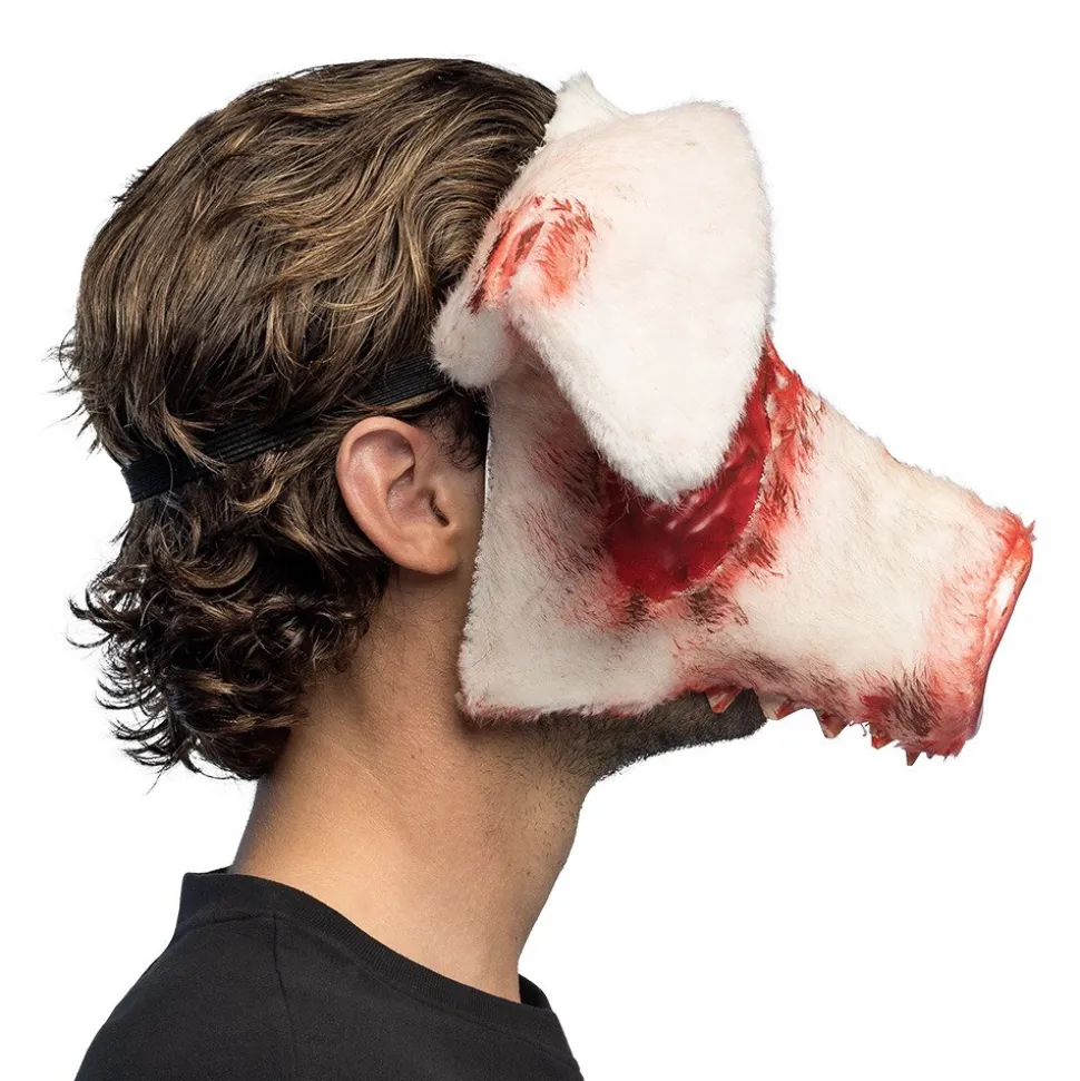 MASQUE FACIAL COCHON ENSANGLANTÉ PELUCHE ADULTE