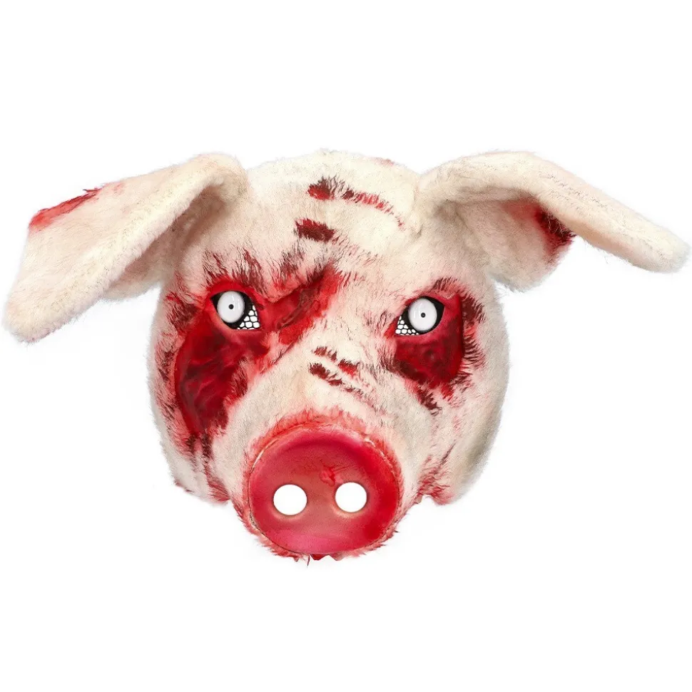 MASQUE FACIAL COCHON ENSANGLANTÉ PELUCHE ADULTE