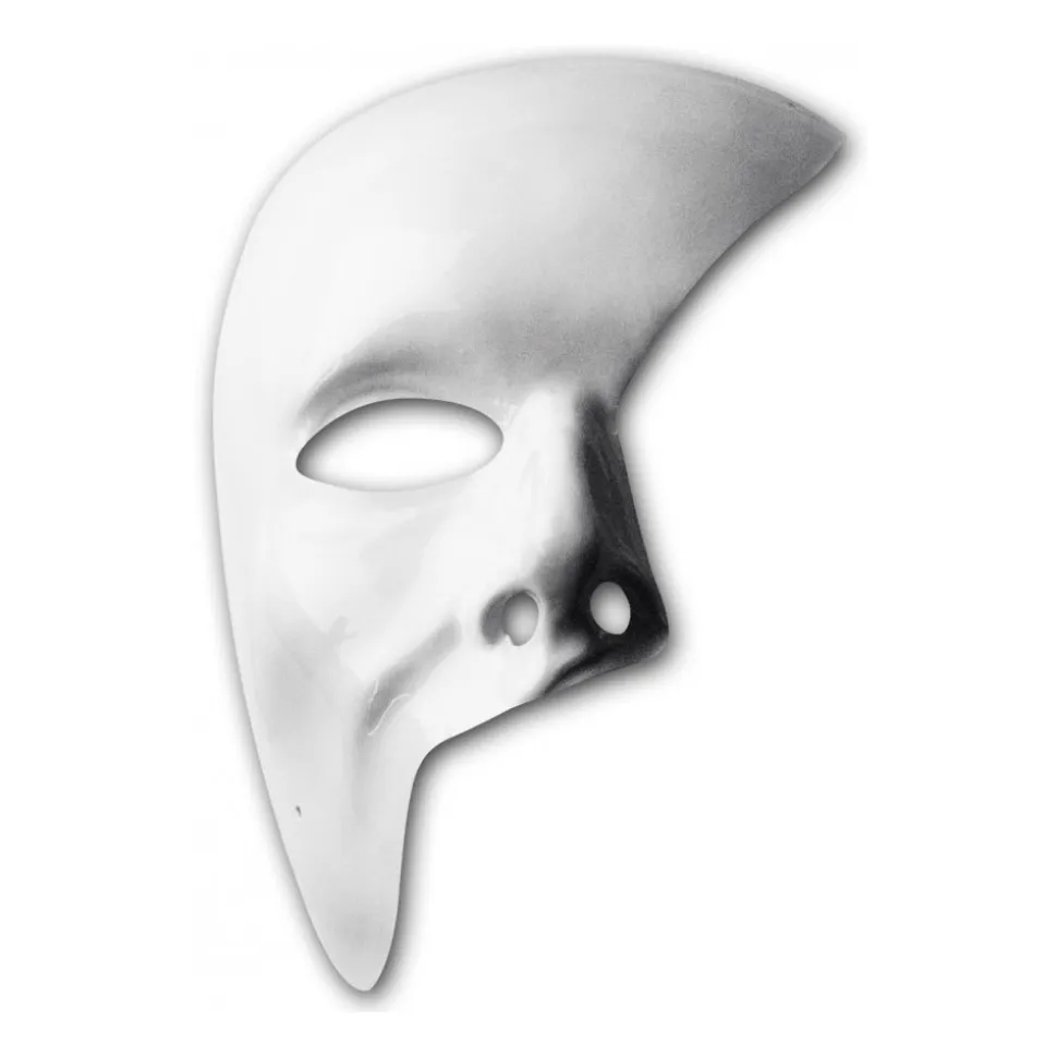 MASQUE FACIAL FANTÔME OPÉRA PLASTIQUE BLANC ADULTE