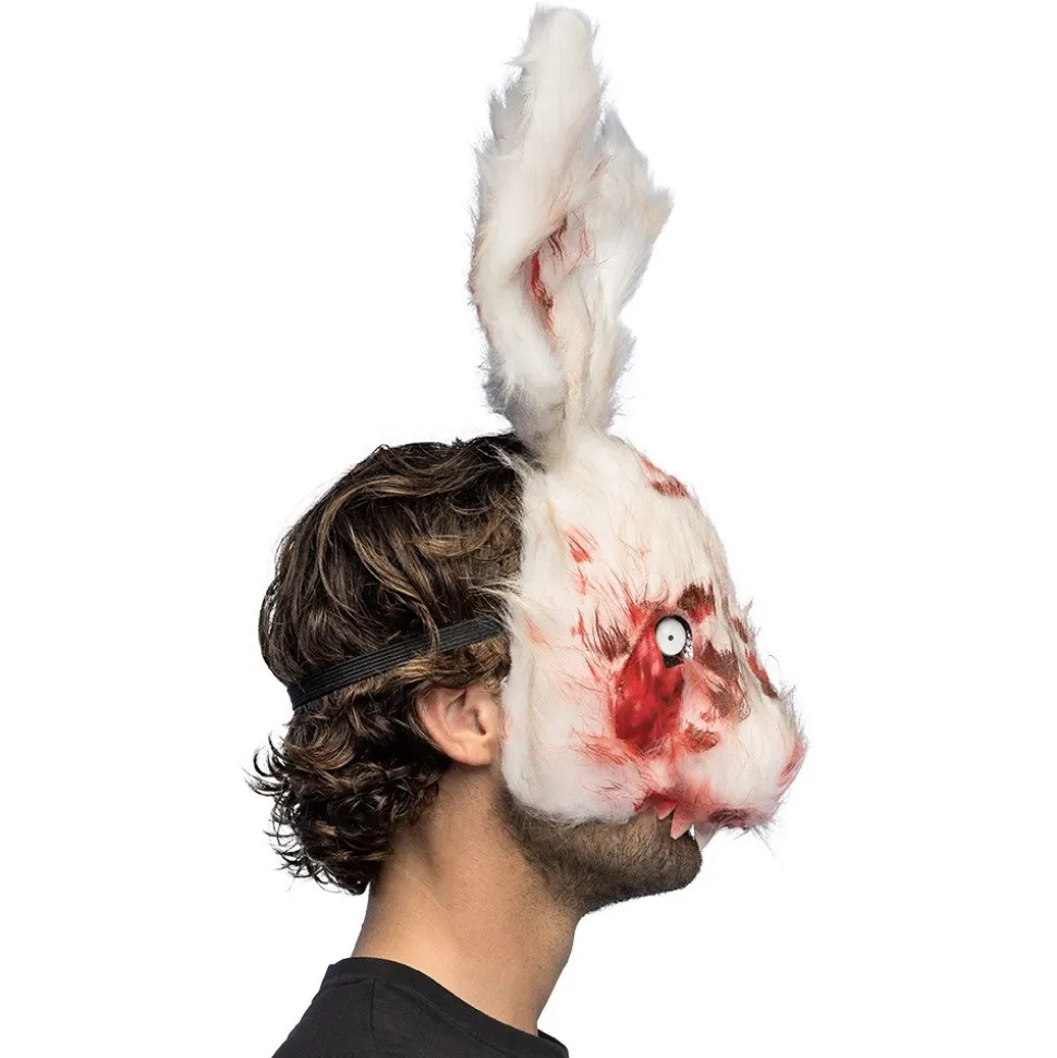 MASQUE FACIAL LAPIN ENSANGLANTÉ PELUCHE ADULTE