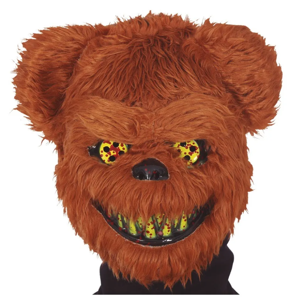 MASQUE FACIAL OURS TERREUR POILU MARRON ADULTE