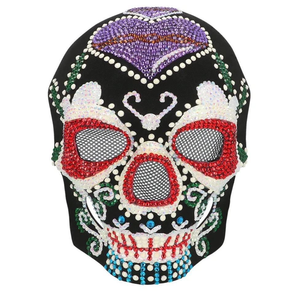 MASQUE FACIAL PREMIUM STRASS JOUR DES MORTS ADULTE