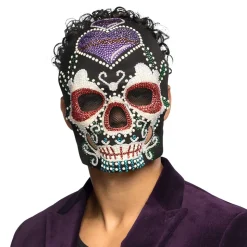 MASQUE FACIAL PREMIUM STRASS JOUR DES MORTS ADULTE