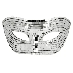 MASQUE LOUP FACETTES DISCO ARGENT ADULTE