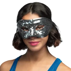 MASQUE LOUP FACETTES DISCO ARGENT ADULTE