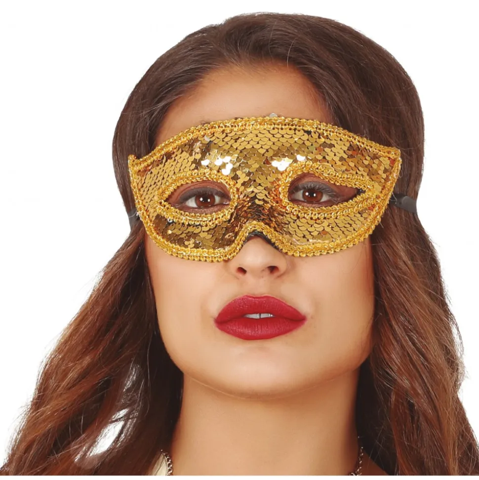 MASQUE VENISE SEQUINS OR BRILLANT FEMME