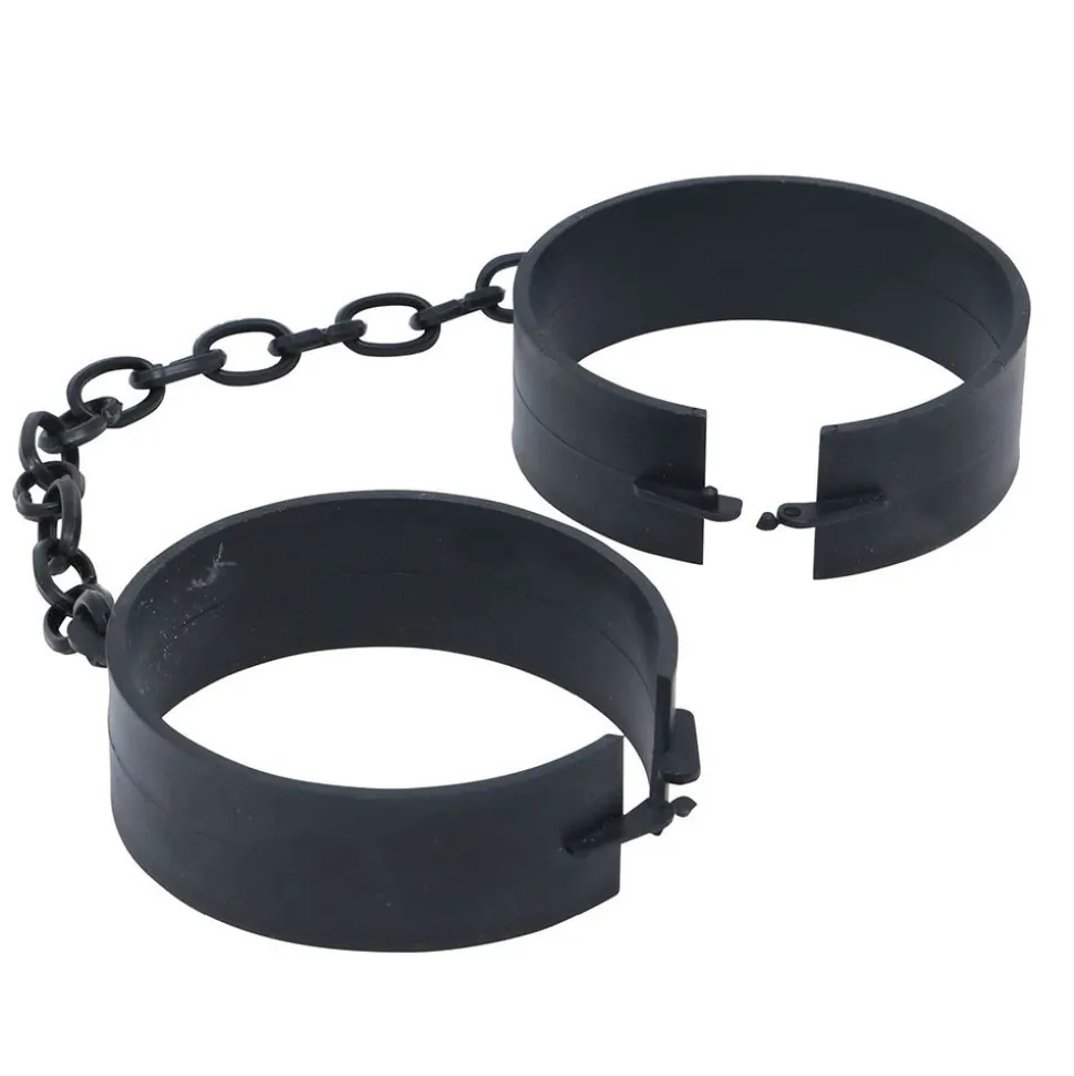 MENOTTES CHAÎNES PLASTIQUE NOIR PRISONNIER BAGNARD