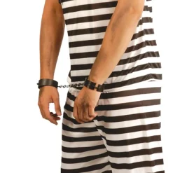 MENOTTES CHAÎNES PLASTIQUE NOIR PRISONNIER BAGNARD
